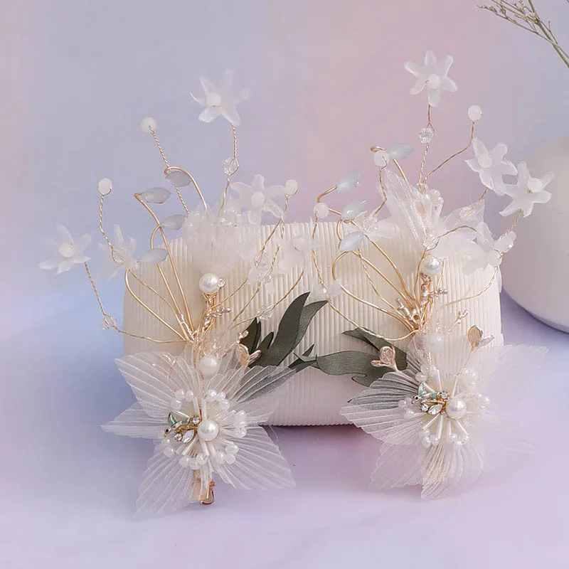 Комплект свадебных украшений FORSEVEN Цветочная марлевая пряжа цветочные свадебные