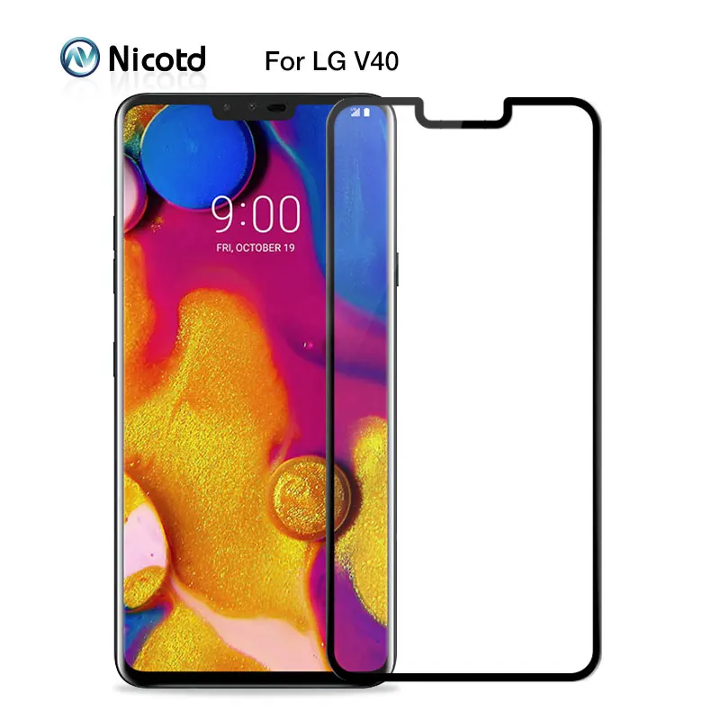

Оригинальное закаленное стекло Nicotd для LG V40, полное покрытие, Защита экрана для LG V40, V20, V30, Q6, Q60, G6, K10, закаленное защитное стекло