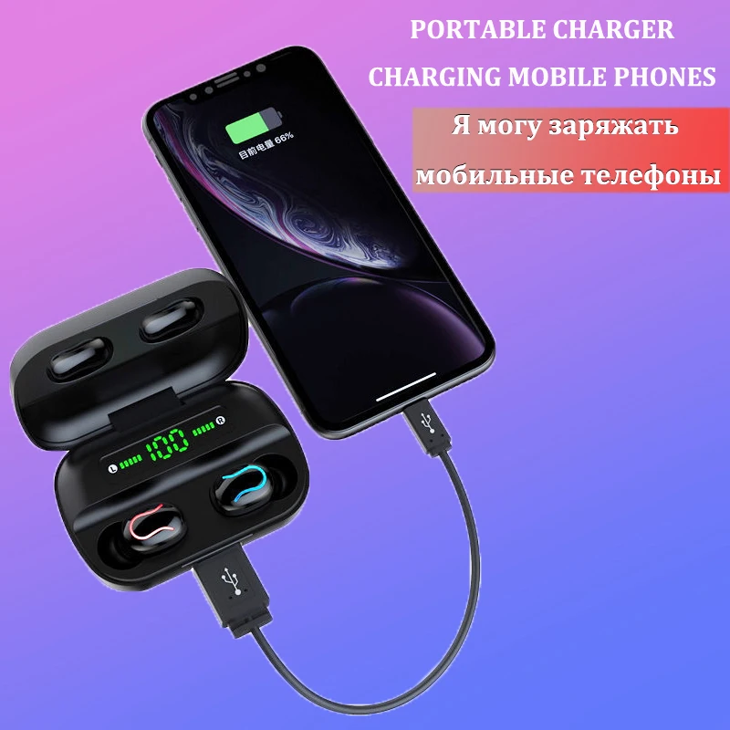 Беспроводные Bluetooth-наушники-вкладыши спортивные водонепроницаемые Hi-Fi