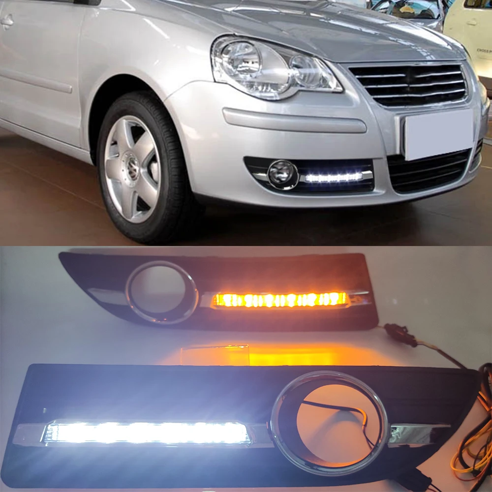 Автомобильный мигающий фонарь для Volkswagen VW Polo 2005 2006 2007 2008 2010 светодиодный дневный