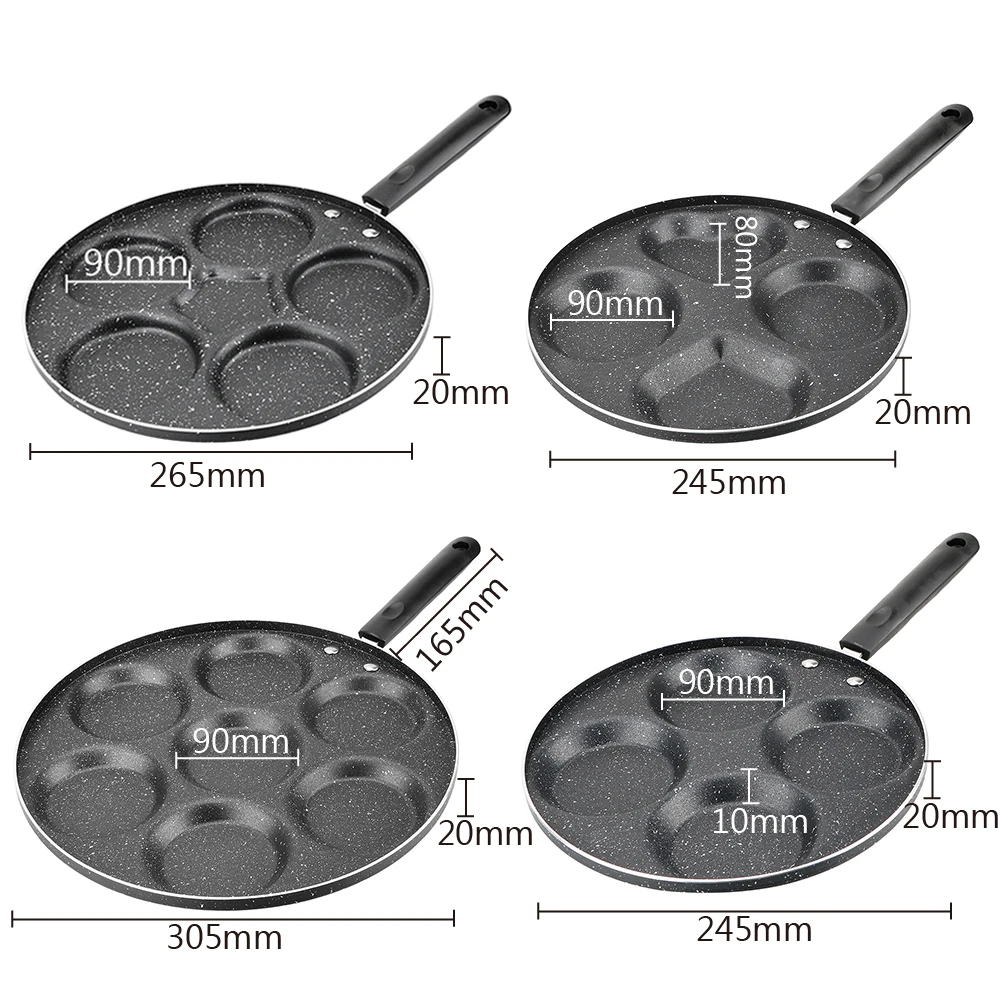HOOMIN 4/5/7-hole Creative Frying Pot Breakfast Maker Thickened Omelet Pan Non-stick Egg Pancake Steak Cooking Ham Pans | Дом и сад