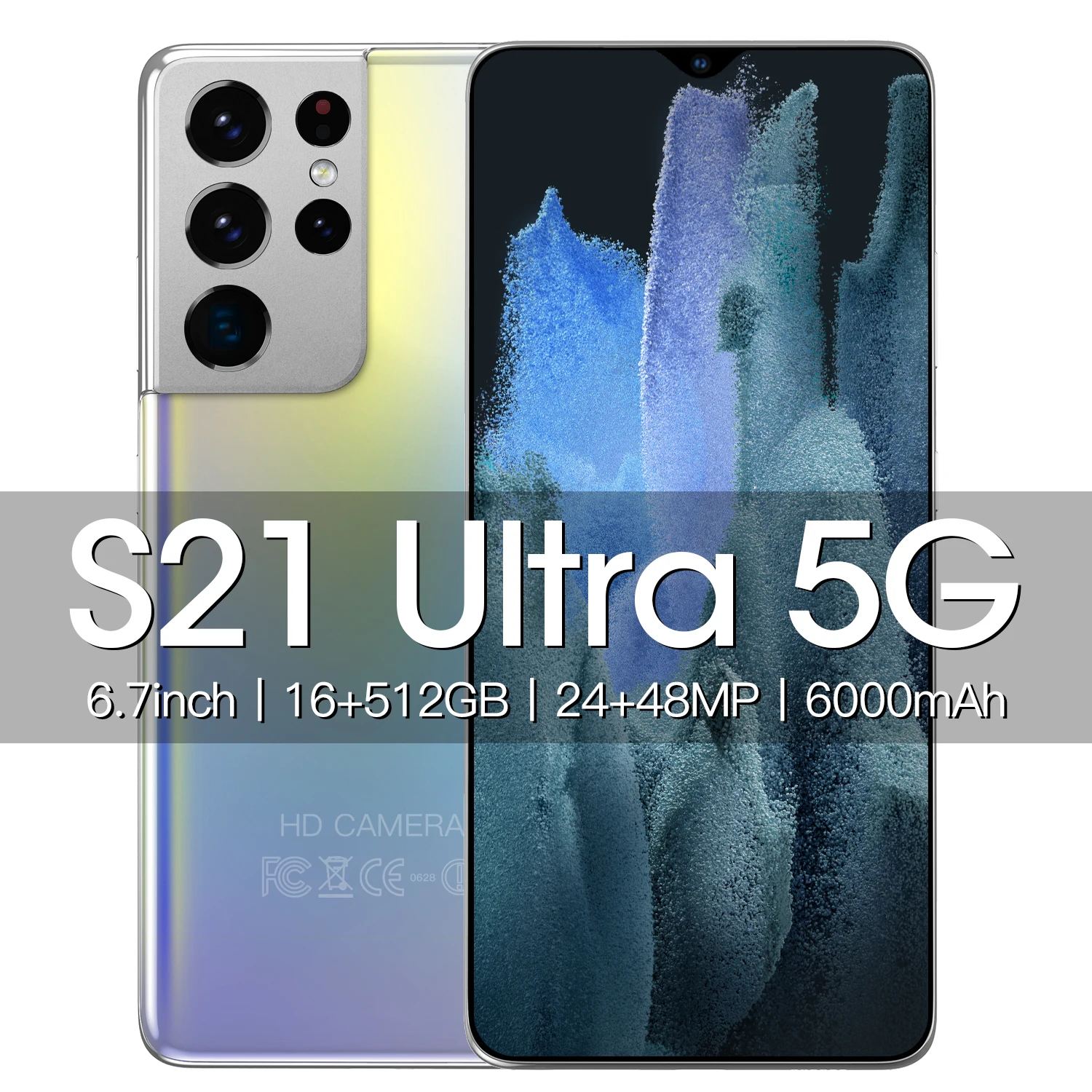 Глобальная версия Galay S21 Ultra HD 4G/5G 16 Гб Оперативная память 512 ГБ Встроенная Dual Sim