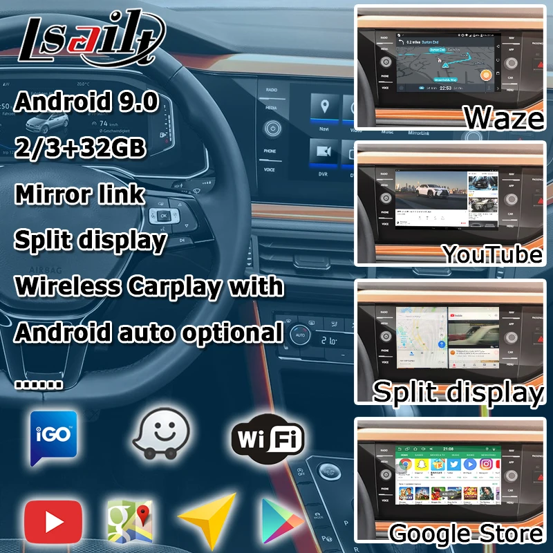 Интерфейсная коробка Lsailt для Android / carplay Volkswagen Polo Golf и т. Д. MIB MQB MIB2 discover pro 6 5 8 9 2