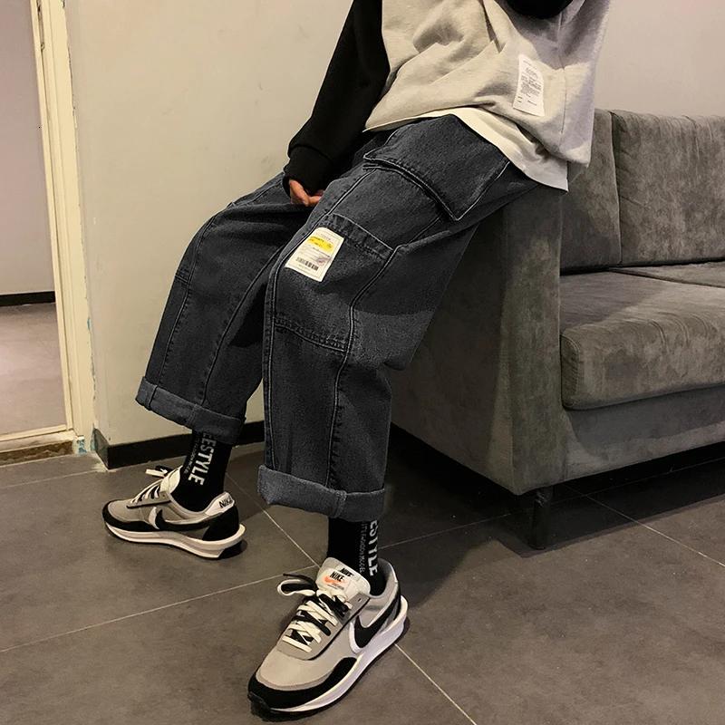 Пара стильных повседневных джинсов бойфренда свободные плотные теплые