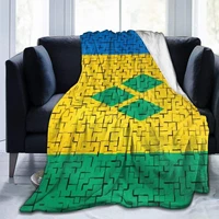 saint vincent and the grenadines flag throw blanket for couch soft lightweight plush warm blankets perfect for bed sofa