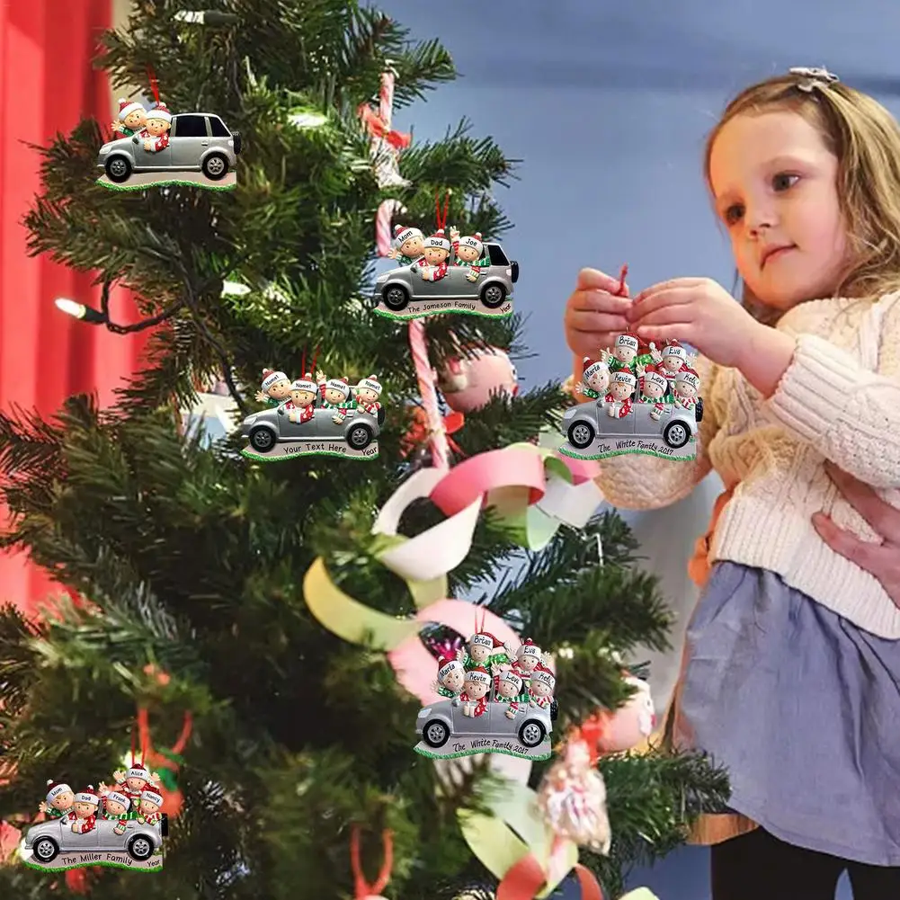 

2020 Quarantine Christmas Ornament Personalized Diy Name Lovely Family Car Christmas Tree Pendant New Year Home Decoration Gift