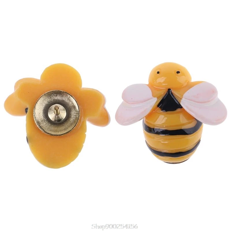 

30 Pcs Creative Decorative Cute Bees Thumb Tacks ThumbNails PushPins Push Pins Soft Flat for Photos Wall, Maps O13 20 Dropship