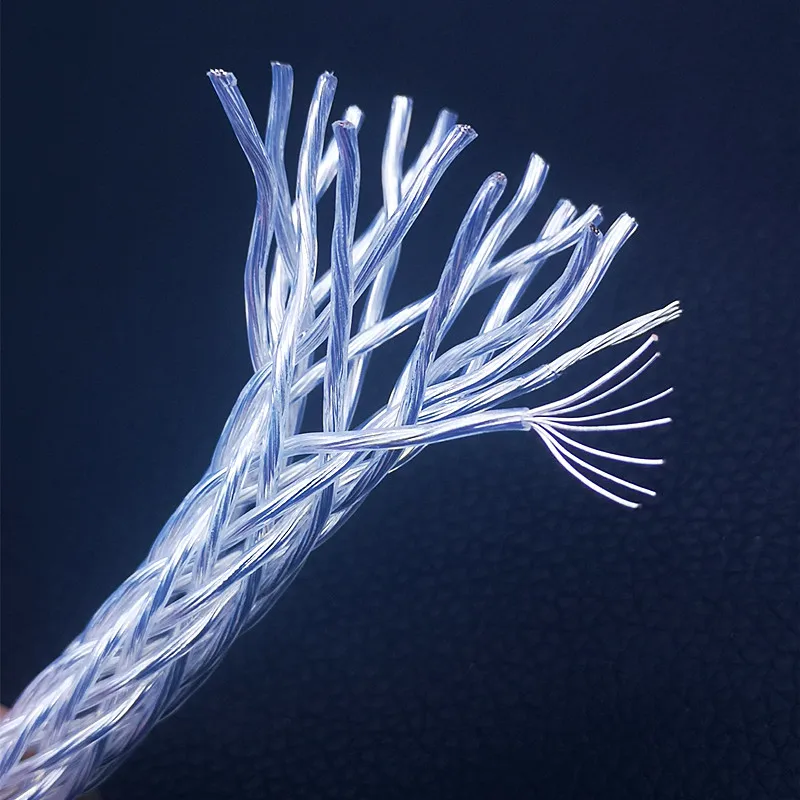 Оплетка 8AG с посеребренным покрытием высокой степени очистки, кабель для колонок OCC, 16 нитей, провод для аудиоколонок, HIFI, «сделай сам», кабели для динамиков