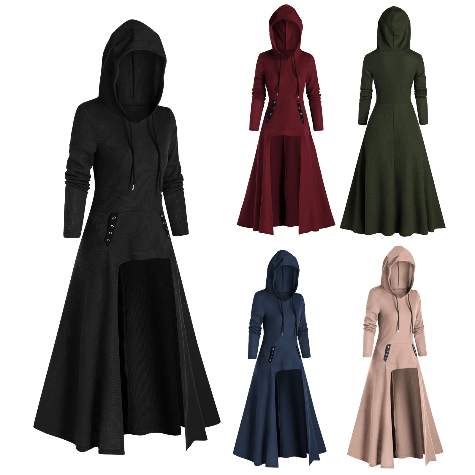 Женская Длинная толстовка однотонный пуловер с длинным рукавом асимметричная