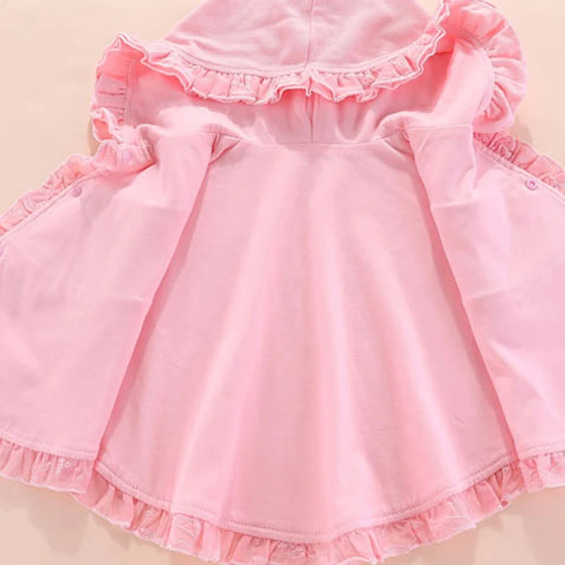 IYEAL Princess Baby Girl Cloak Coat Cotton Fall Spring Child Clothes Fashion Lace Hooded Cape Toddler Kid Outerwear Jacket | Детская