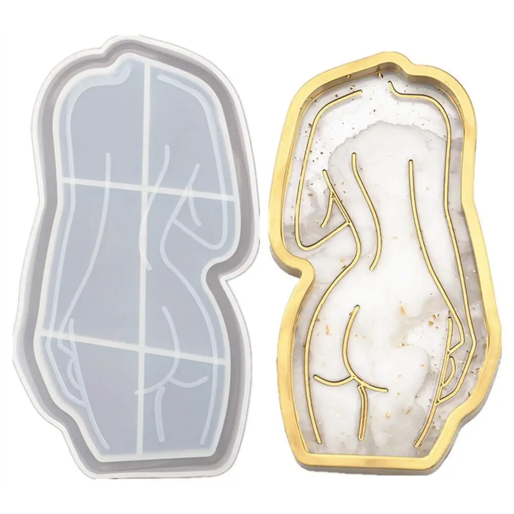 

Tray DIY Epoxy Crystal Resin Silicone Mold Girl Model Tray Plate Mold Body Plate Abstract Mirror I6A6 Silicone F3K0