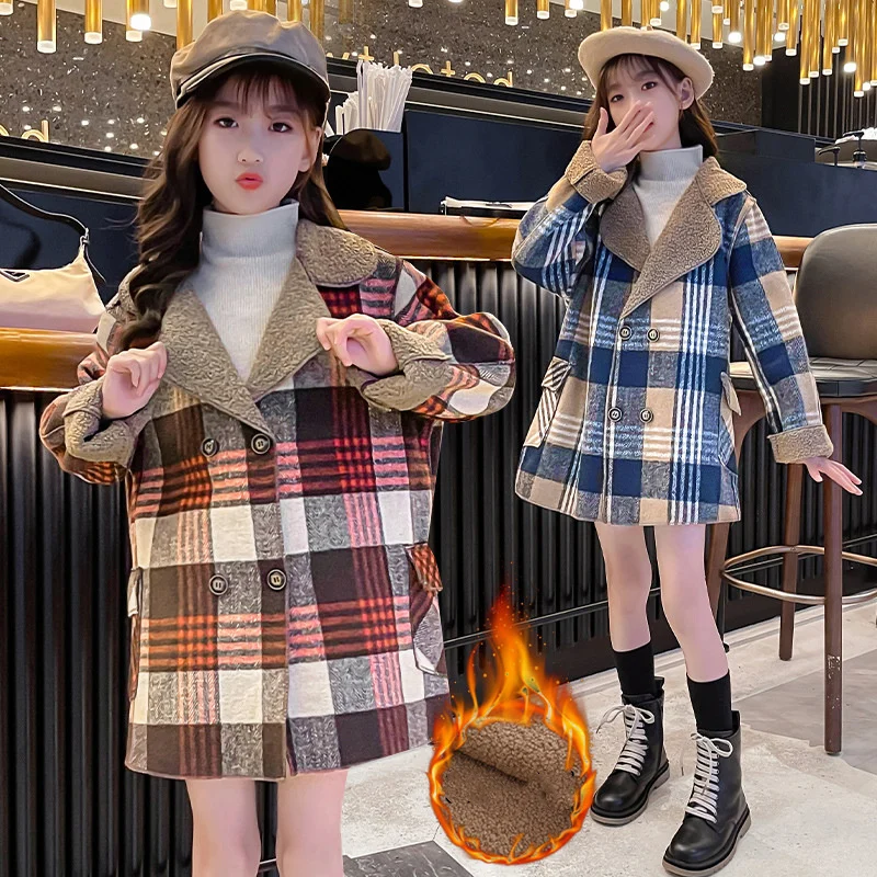 

Girls Baby's Kids Coat Jacket Outwear 2021 Plaid Thicken Spring Autumn Cotton Sport Overcoat Outfits Toddlers Outdoor Children's