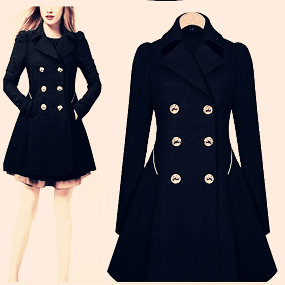 Женское осенне-зимнее изящное длинное пальто женская элегантная Осенняя