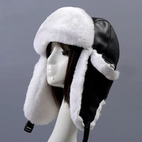 leather hat imitation rex rabbit winter men and women cute korean version of warm lei feng hat fur fur wild ear cap