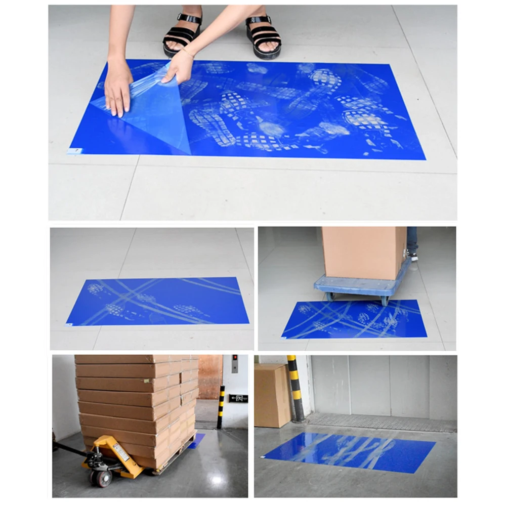 Laboratory Tacky Sticky Mat laboratory home door clean workshop foot anti-static Dust Cleaner 18"*36" 1 Case 10 Units 300 Sheets images - 6