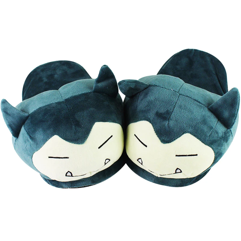28cm Snorlax slipper Супер Марио Йоши Единорог гриб Кот Олаф Игрушки зимние мужские и женские хлопковые домашние теплые тапочки домашняя плюшевая обувь с героями мультфильмов - Цвет: 28cm Snorlax slipper