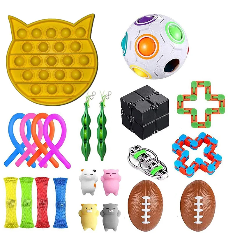 

Fidget Sensory Toy Fidget Set Stress Relief Toys Autism Anxiety Relief Stress Bubble Fidgets Toys For Kids Adults Random Color