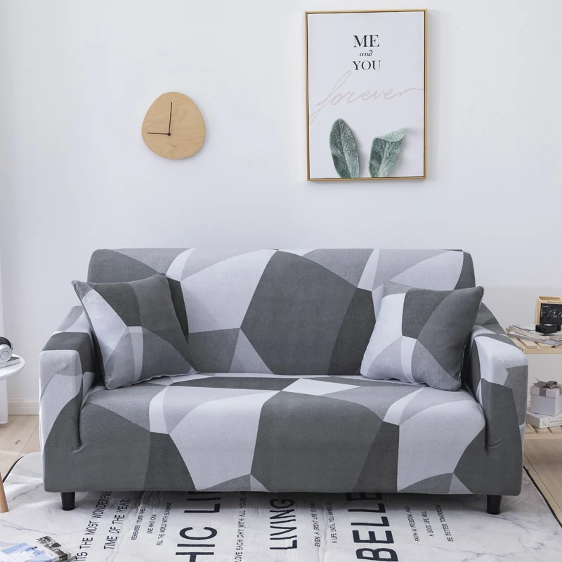 

VIP Link Geometric Stretch Sofa Covers for Living Room Modern Couch Cover for Different Shape Sofa Chair L-Style Sofa Slipcover