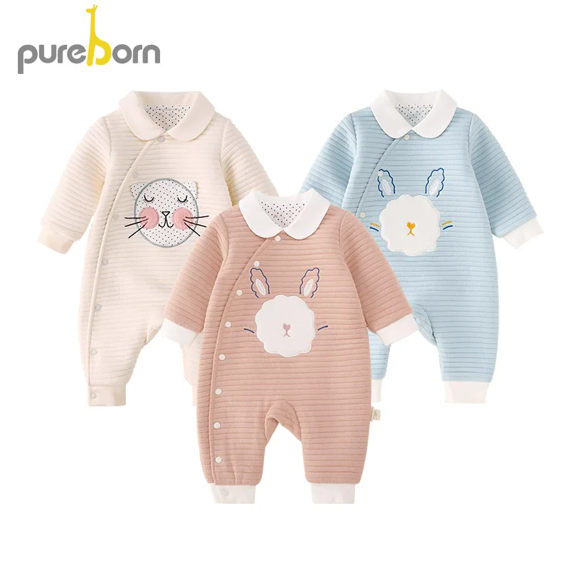 Pureborn/детская одежда; Детский комбинезон; хлопковая одежда для новорожденных; комбинезон; Детский костюм для девочек и мальчиков с героями мультфильмов; один предмет
