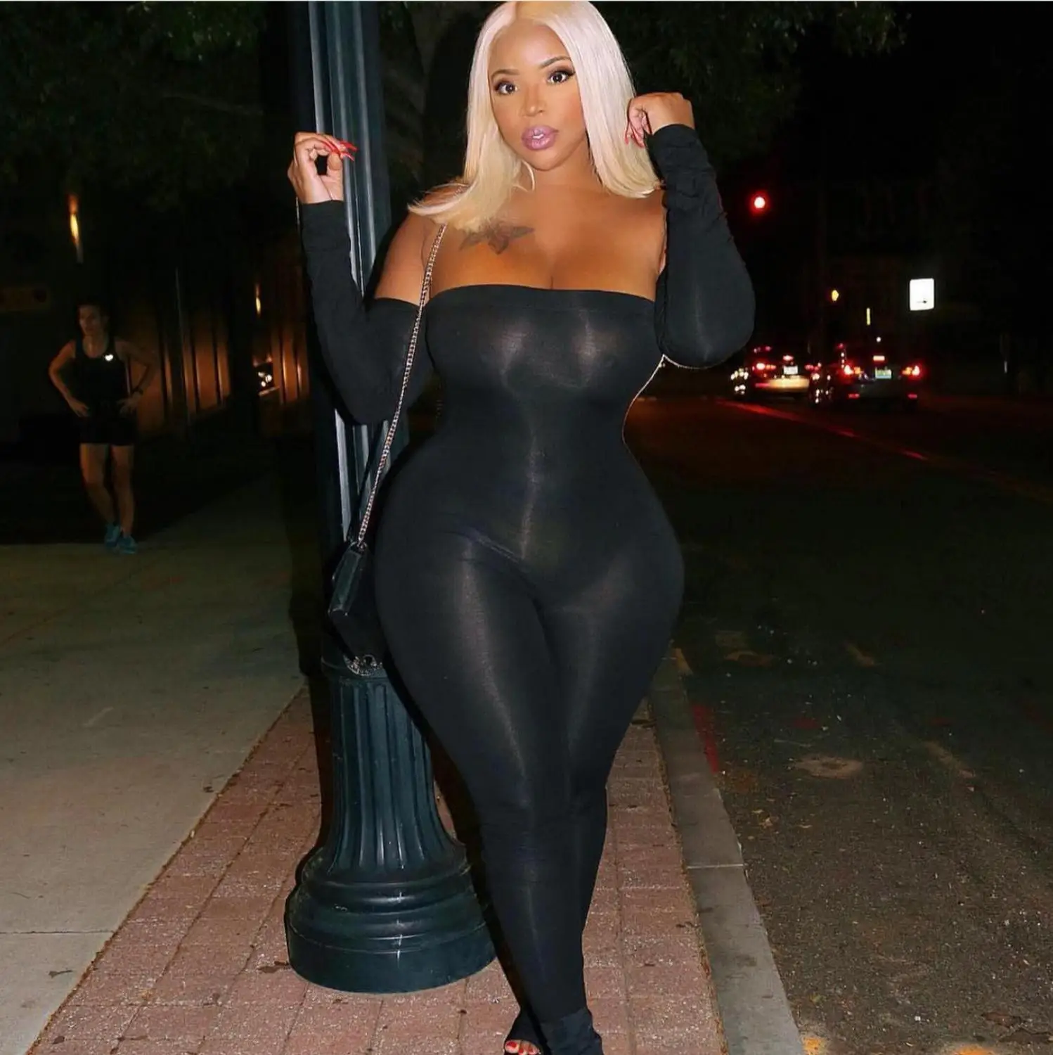 Bkld 2019 женский комбинезон сексуальные вечерние Клубные комбинезоны черный с