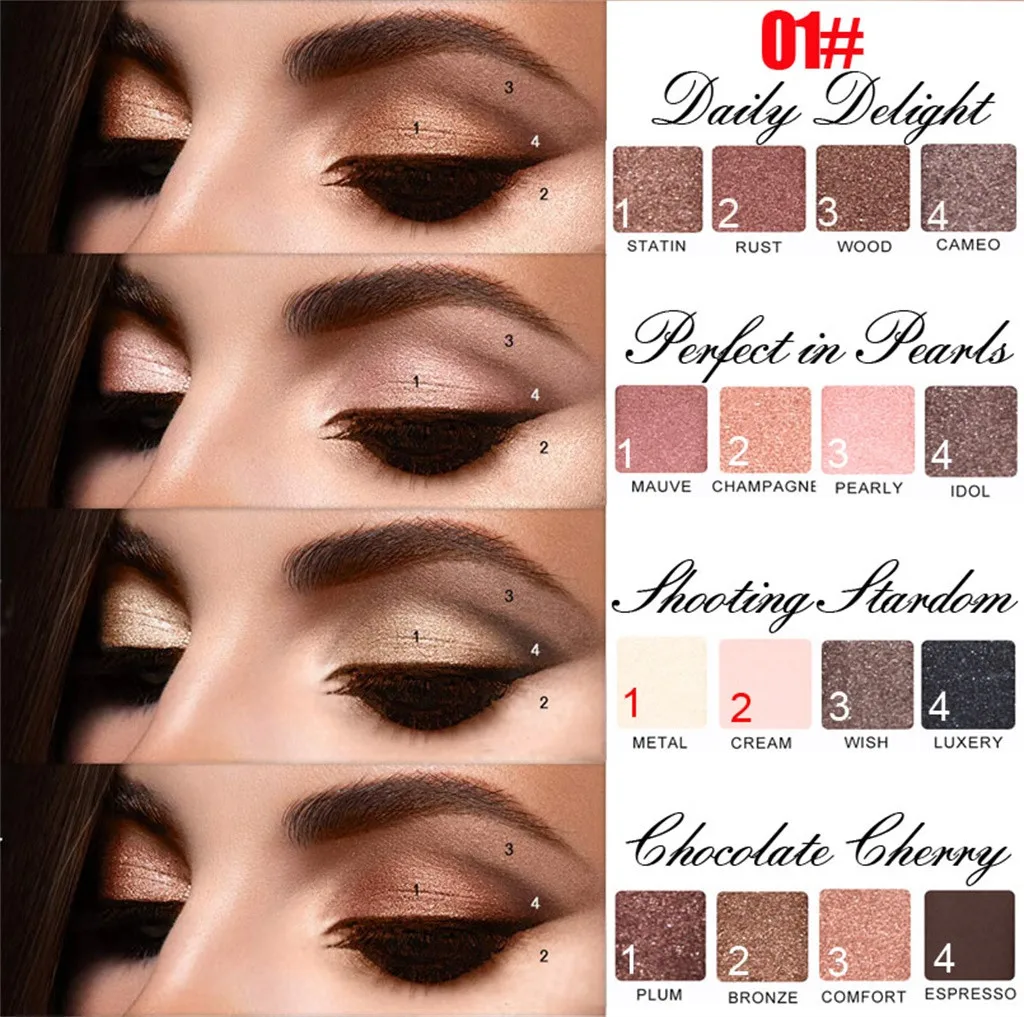 Перламутровые блестящие Тени Для Век Пудра матовые косметический макияж 16