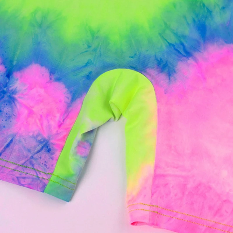 

Summer Tie-Dye Sports Two-Piece Suit Jogger Suit Crop Top Cycling Sportswear