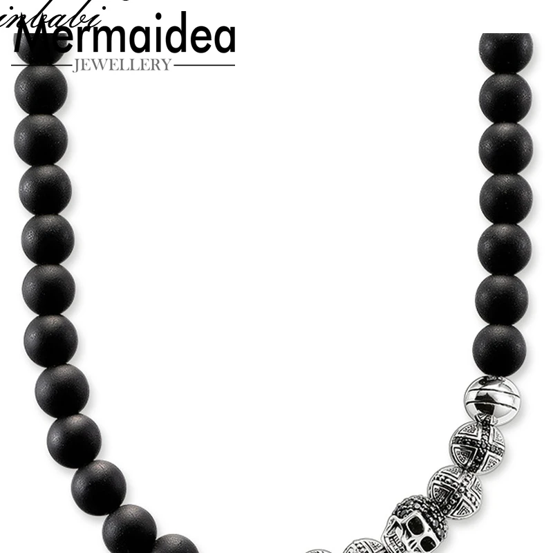 Ожерелье череп обсидиан модный подарок для женщин и мужчин DIY ювелирные изделия