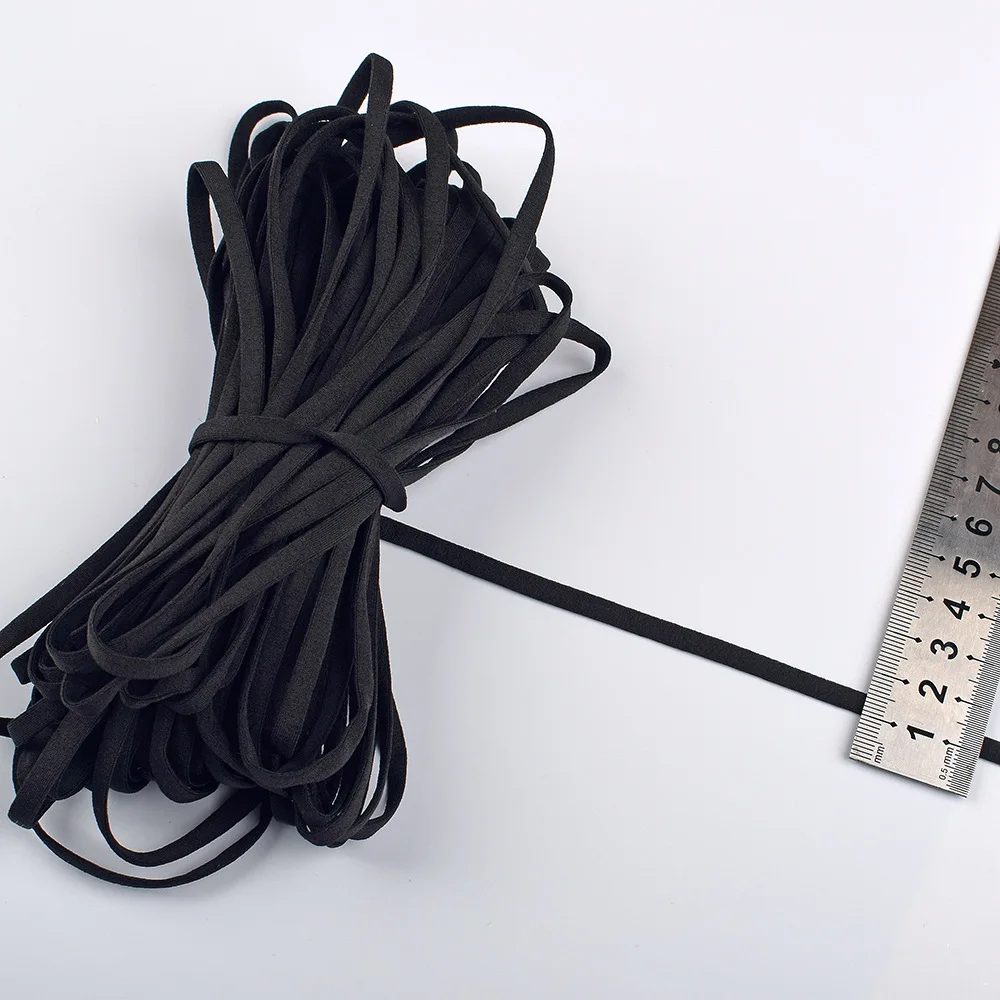 Black Round Elastic Band Cord For DIY Face Mask Ear Belt White Mouth Rubber String Rope Clothing Craft Accessory |