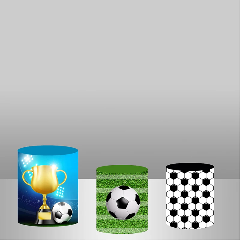 

Custom Baby Shower Boy 1st Birthday Party Decor Plinth Cover Soccer Cylinder Covers