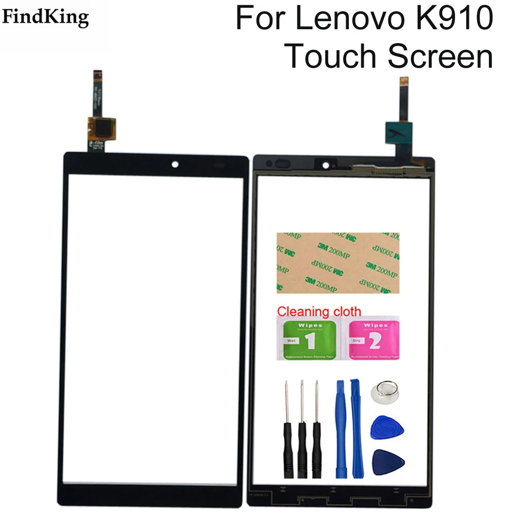 

5.5'' Touch Screen For Lenovo K910 Touch Screen Glass Digitizer Panel Front Glass Lens Sensor Tools Free Adhesive+Wipes