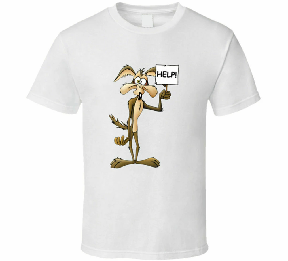 Wile E Coyote Help The Looney Tunes Show Merrie Melodies белая футболка S 3Xl футболки с графическим
