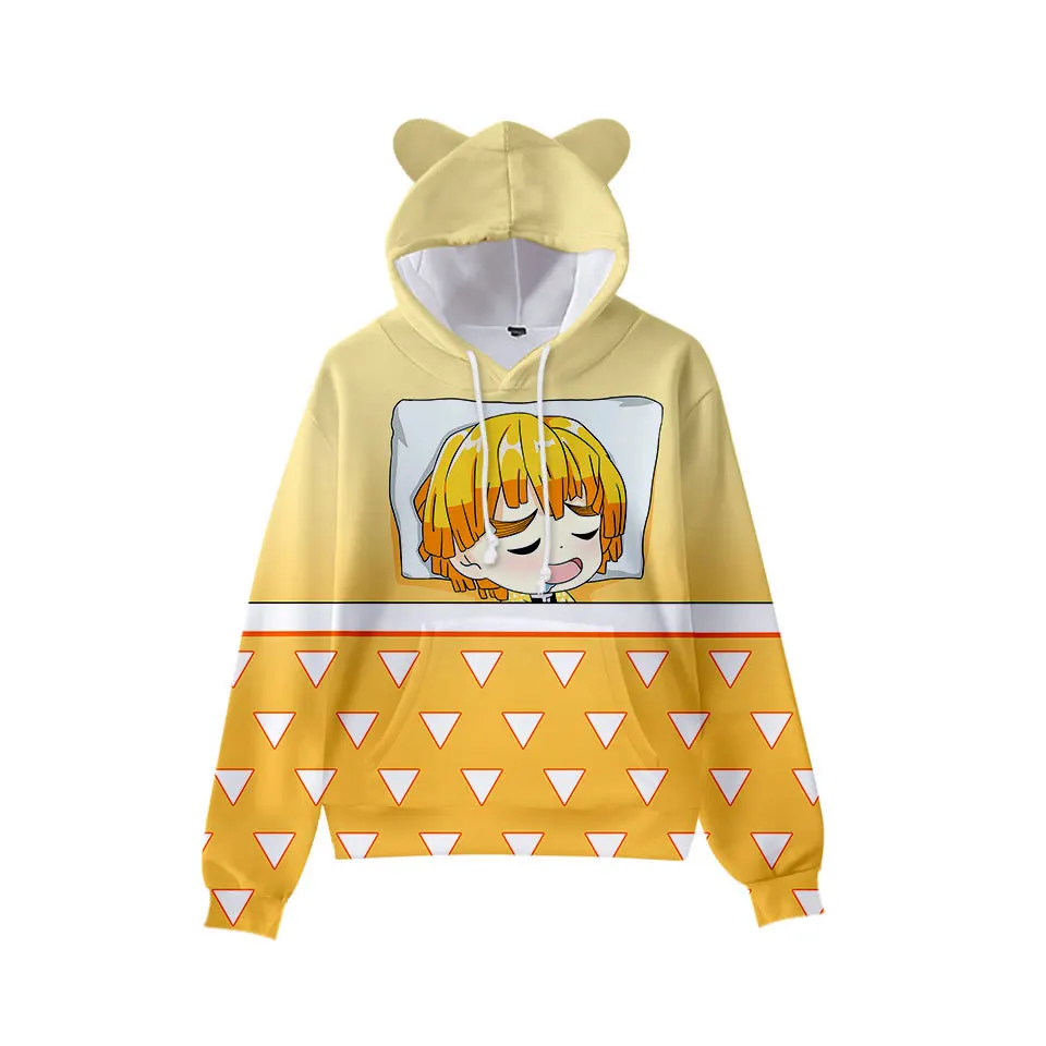 

Hot Sale 3D Anime Demon Slayer Hoodie Boys Girls Hooded Autumn Anime Kimetsu No Yaiba Kawaii Cat Ears Kids Hoodie Tracksuits
