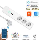 Умный удлинитель Tuya с поддержкой Wi-Fi, 2 USB-порта и 3 розетками переменного тока