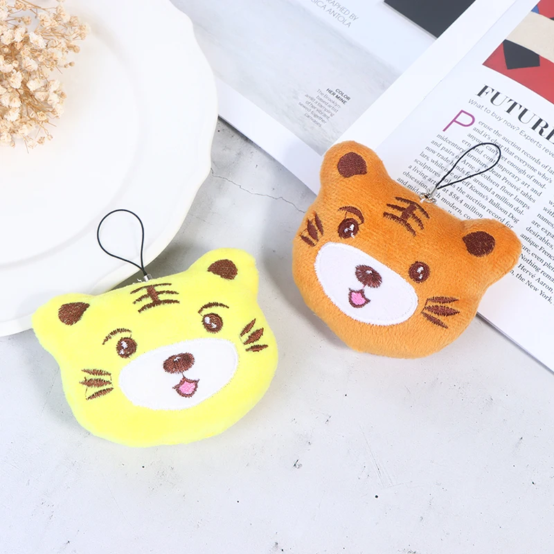

1PCS Mini Plush Tiger Head Toys Small Pendant Soft Stuffed Animal Toy Children Playmate Valentine Gifts Unisex For Kids 2022