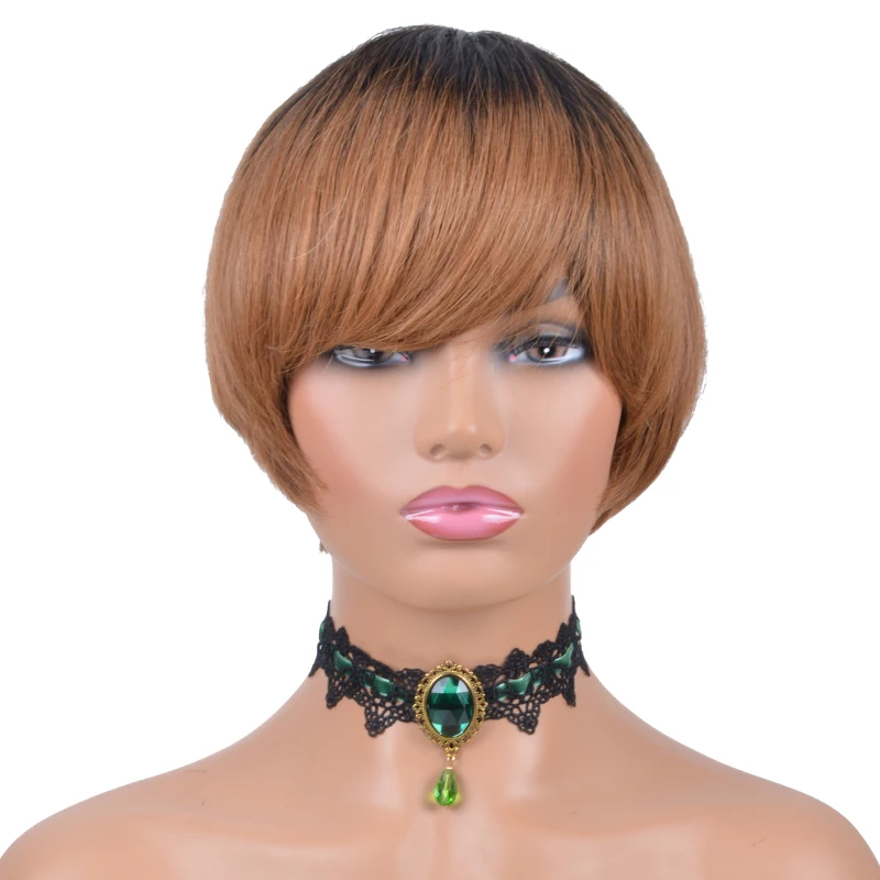 Парики OYM для чернокожих женщин бразильские дешевые Реми Короткие волосы 150%