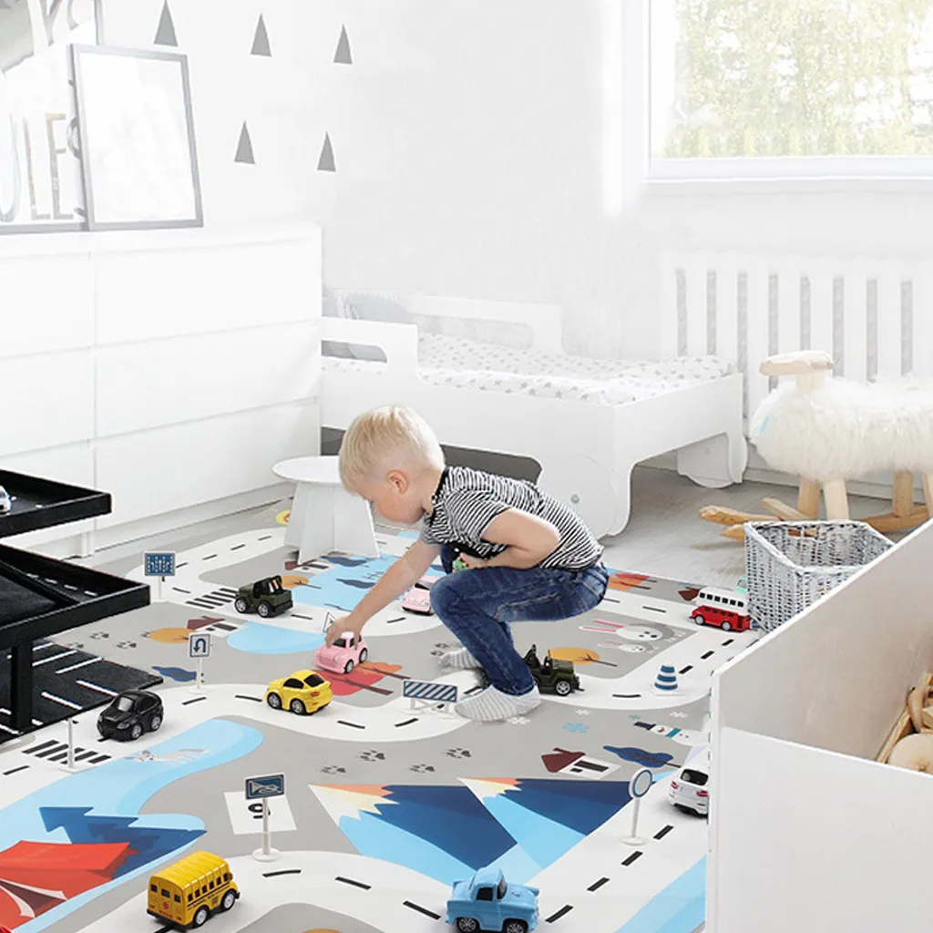 Игровой коврик городская дорога детская игрушка здания парковочная карта