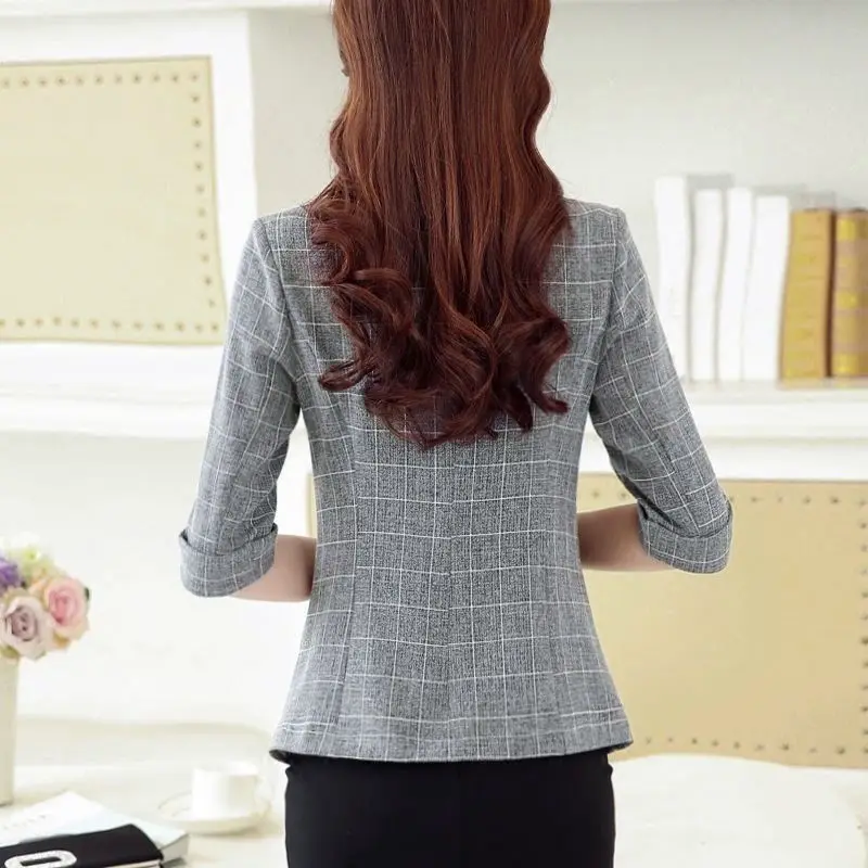 Женский короткий офисный костюм с рукавом три четверти | Женская одежда