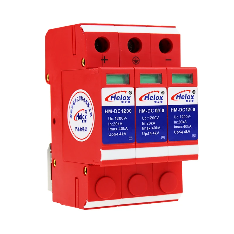 

1200V DC Power Lightning Arrester Photovoltaic DC Lightning Arrester 40ka Surge Protector Hm-dc1200