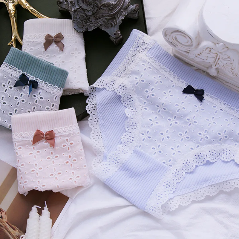 Японское ажурное кружевное дизайнерское нижнее белье для женщин с вышивкой