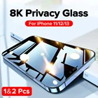 Защитное стекло для iPhone 13, 12 Pro Max, Mini, антишпионское, 8K, 1 и 2 шт.
