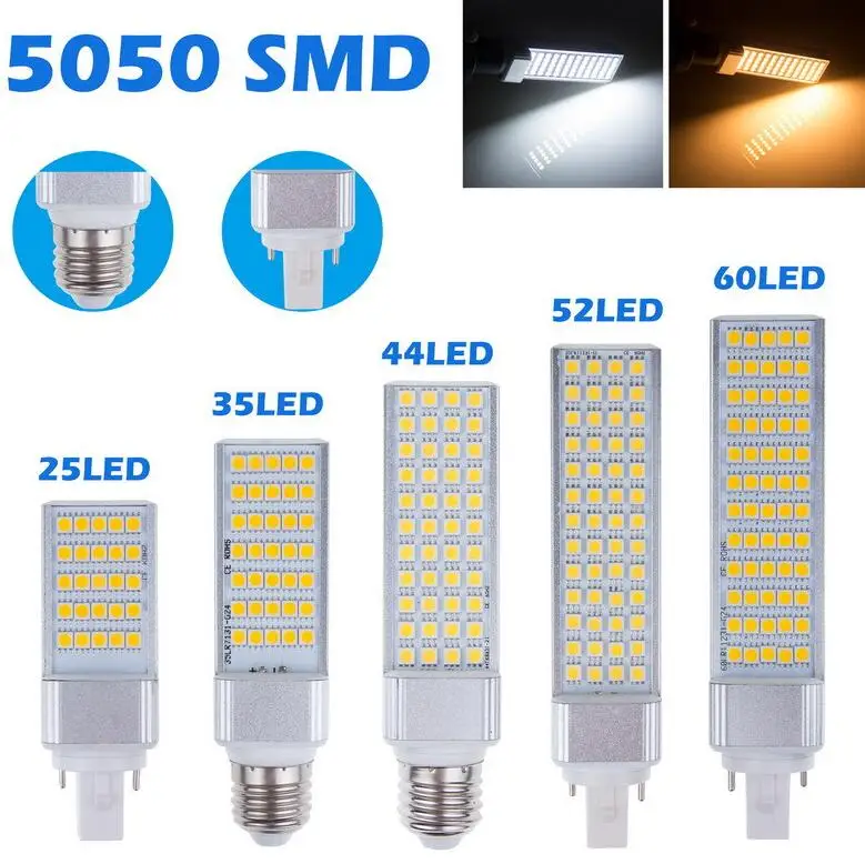 Led bulb 5W 7W 9W 11W 13W 14W G23 G24 E27 Lamp 180 degree Corn bulbs Warm Cold White AC85-265V Horizontal Plug Spot downlights | Лампы и