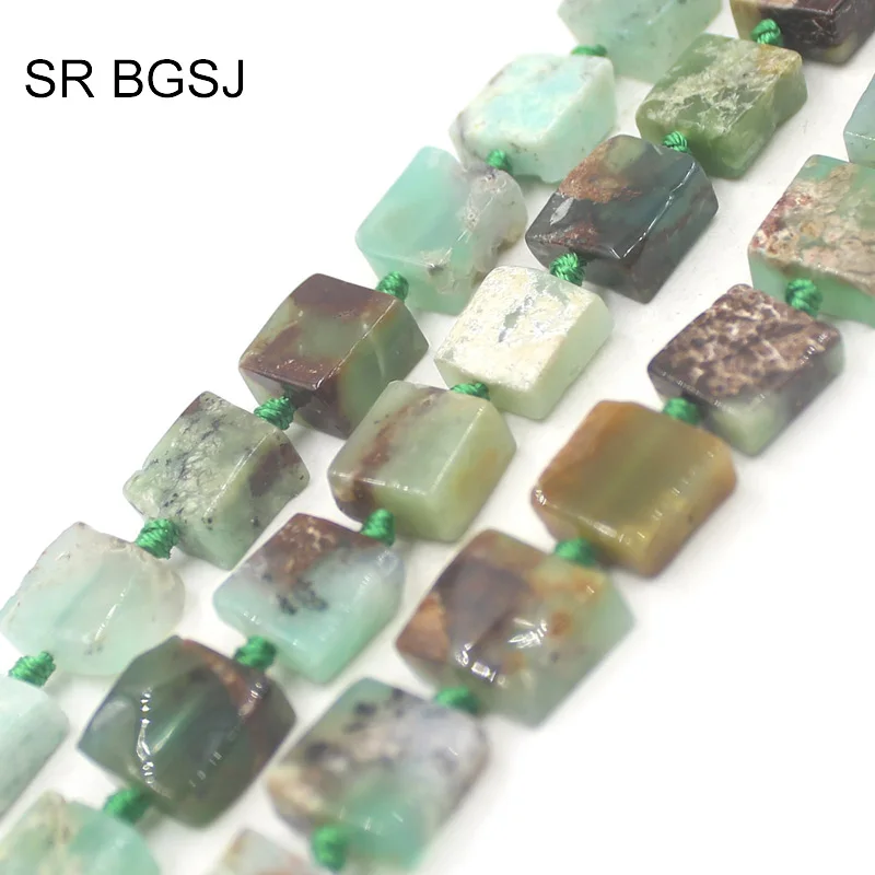 Free Ship 8 10mm Natural Square Green Opal Gems Stone Jewelry Making Beads Strand 15&quot|Бусины| |