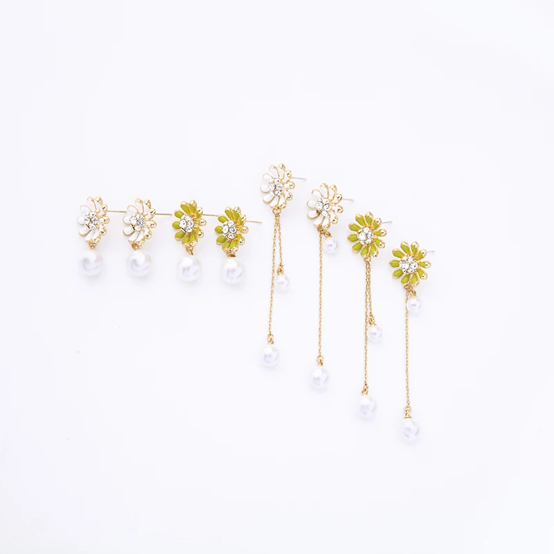 Модные серьги Капли Ювелирные изделия два типа уникальный белый зеленый Эмаль