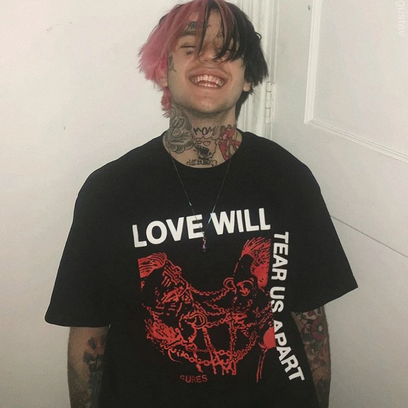 Топ женский с надписью Rap Lil Peep Love Will рвется нас Повседневная Уличная одежда в