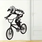 BMX велосипед Мальчики виниловая наклейка на стену Наклейка Спальня художественный декор домашняя гостиная фон украшения стены росписи WL1182