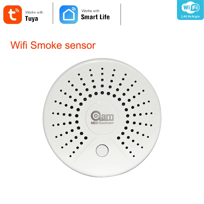 Смарт детектор дыма NEO COOLCAM с Wi Fi Беспроводной питанием от аккумулятора|Детектор