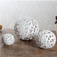 nordic luxury white hollow ball crafts ornaments living room desktop wine cabinet store posted modern home decoration gifts