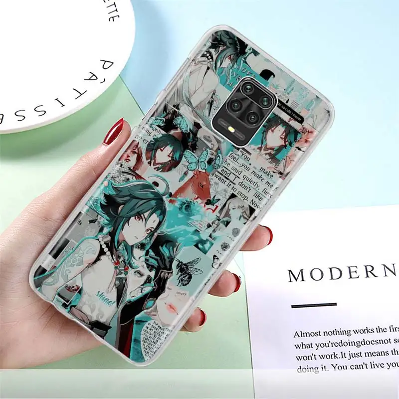Luxury Phone Case for Xiaomi Redmi Note 10 9S 11 9T 9 8 Pro 8T 7 9A 9C 10C K50 Genshin Impact Anime Bumper Cover Coque Fundas