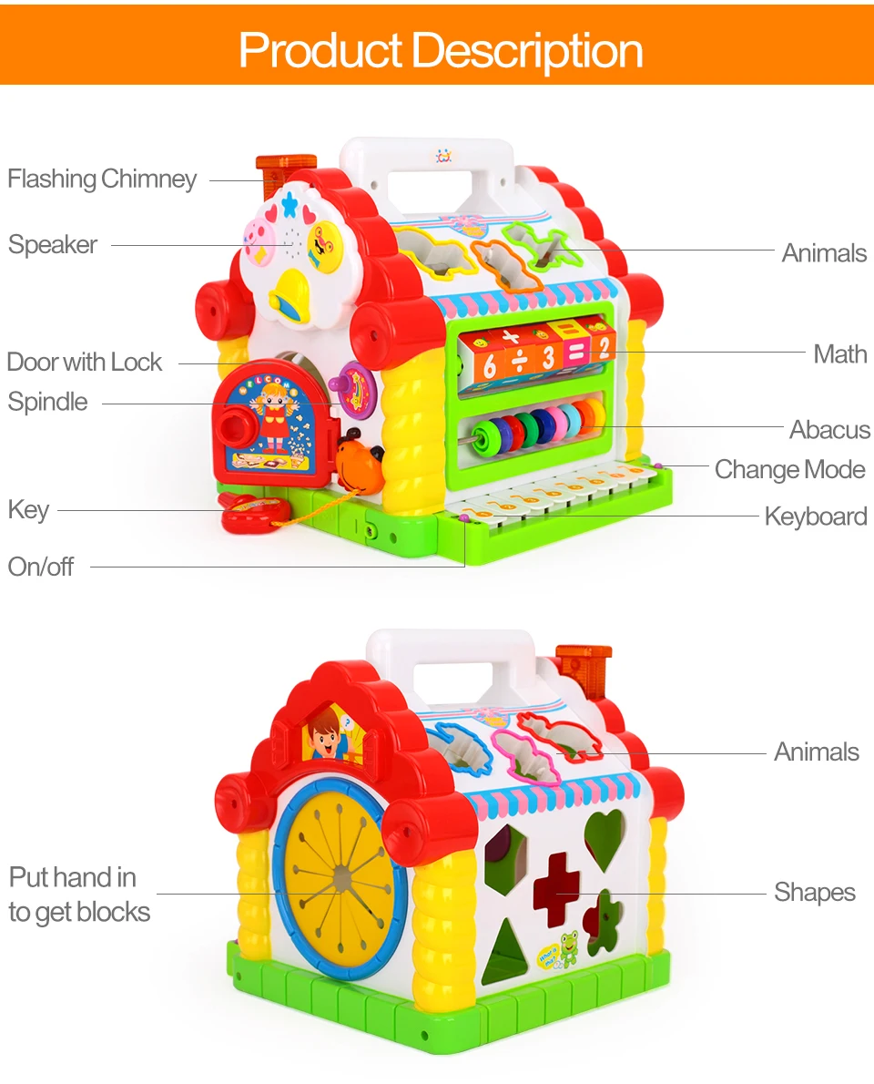 HOLA TOYS 739 Многофункциональные Музыкальные игрушки Детские забавные игрушки музыкальная электронная геометрические блоки Сортировка Обучающие Развивающие игрушки