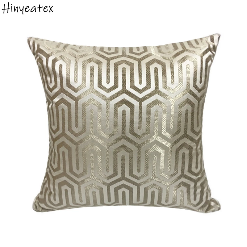 

Contemporary Geometric Pillows Gray Blue Beige Jacquard Woven Cushion Cover Square Decorative Pillow Case 45 x 45 cm Sell by pc